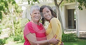 Portrait of a senior African American woman and her adult daughter