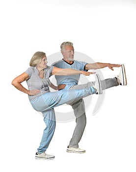 Portrait of Senior Couple Exercising