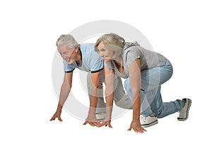 Portrait of Senior Couple Exercising