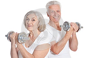 Portrait of Senior Couple Exercising