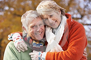 Portrait Of Senior Couple Hugging