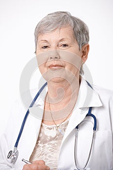 Portrait of senior female doctor