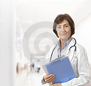 Portrait of senior female doctor