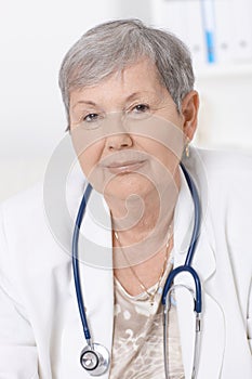 Portrait of senior female doctor