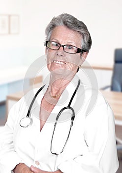 Portrait of senior female doctor