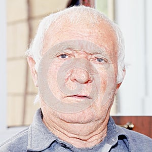 Portrait of senior hoary man