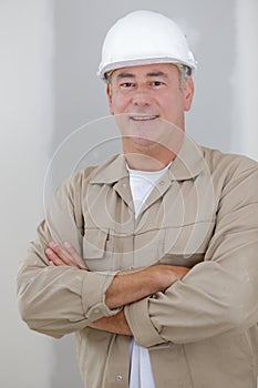 portrait senior male builder