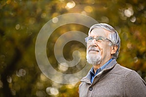 Portrait of a senior man outdoors