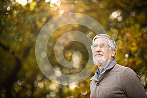 Portrait of a senior man outdoors