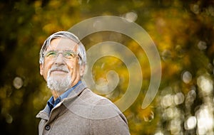 Portrait of a senior man outdoors