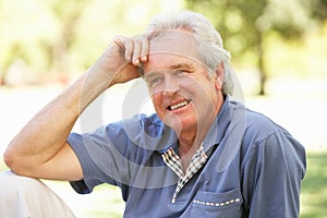 Portrait Of Senior Man Relaxing Outdoors