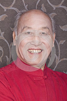 Portrait of Senior Man in Traditional Chinese Clothing