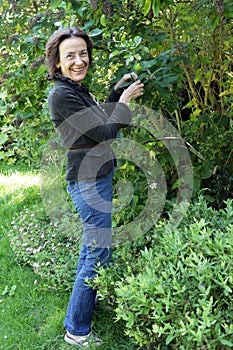 Portrait of a senior woman gardening