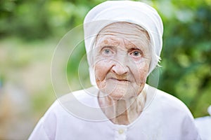 Portrait of senior woman outdoors