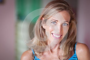 Portrait Of A Serene Woman Smiling