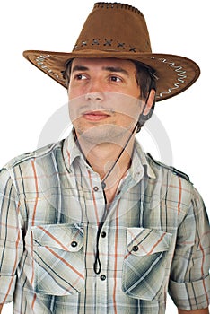 Portrait of serious cowboy