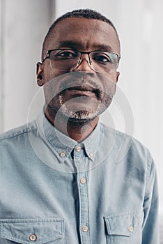 portrait of serious senior african american man