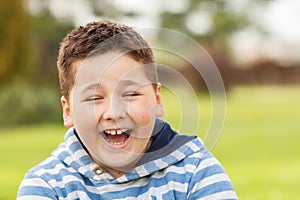 Portrait of a seven years old young caucasian boy