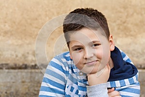 Portrait of a seven years old young caucasian boy