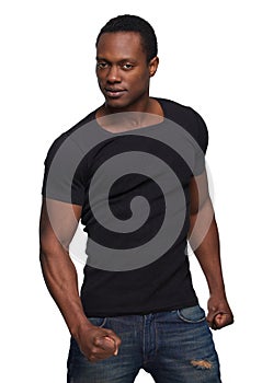 African American Man Looking at Camera