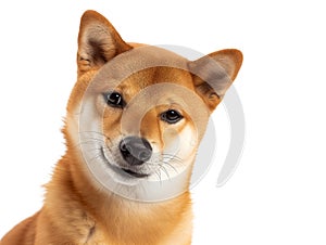 portrait of a shiba inu dog isolated on transparent background.