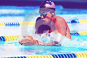 Portrait shot of Competitive olympic Swimmer