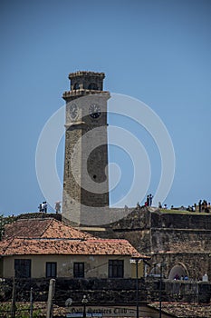 Portrait shot of the Galle fort clock tower