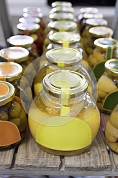 Olive oil and clarified butter preserved in jars photo