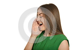 Portrait of shouting woman