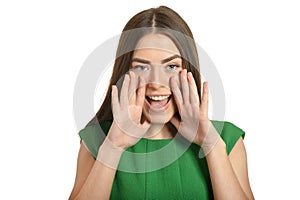 Portrait of shouting woman