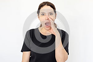 Portrait of shouting young woman