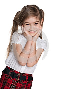 Portrait of a shy little girl