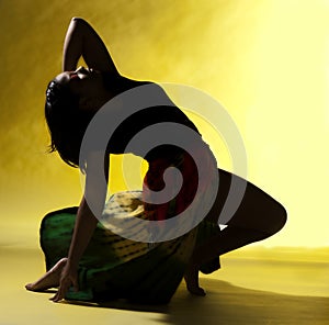 Portrait silhouette of an African american black woman model