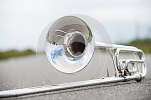 Portrait of a silver Trombone