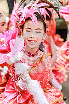 Portrait of Single smile child Drum Mayer students parade