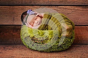 Portrait of a Sleeping Newborn Girl
