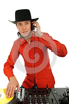 Portrait of smart deejay