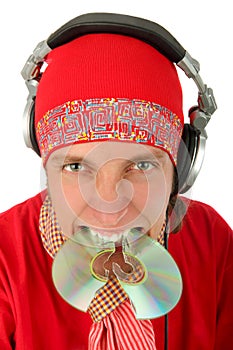 Portrait of smart deejay