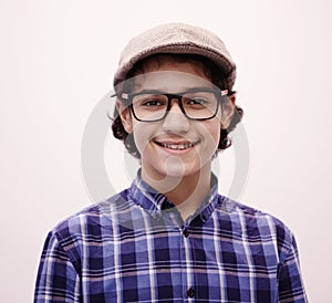 Portrait  of smart looking arab teenager with glasses