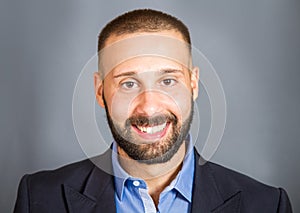 Portrait of smiling beared man