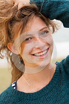 Portrait of smiling beautiful girl