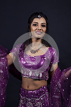 Portrait of smiling beautiful indian girl