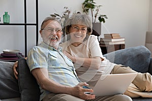 Portrait of smiling beautiful middle aged family couple.