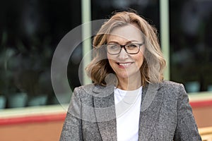 Portrait of a smiling beautiful middle-aged woman.