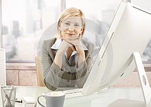 Portrait of smiling businesswoman