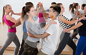 Portrait of smiling children dancing of partner dance