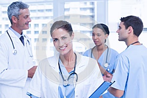 Portrait of a smiling confident female doctor