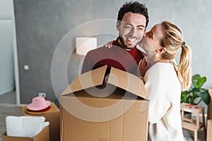 Portrait of a smiling couple moving together