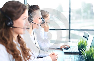 Portrait of smiling female customer service agent