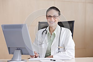 Portrait of smiling female doctor